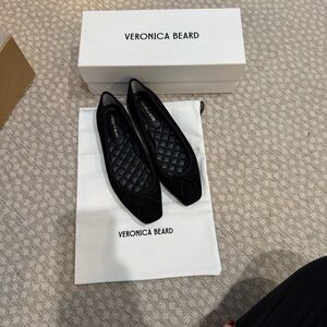 Veronica Beard Beatrice Black Suede Ballet Flats